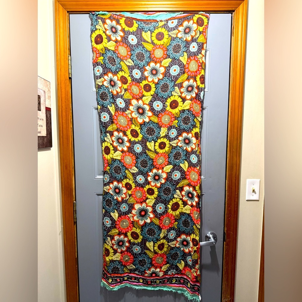 Vera Bradley colorful floral scarf/sarong 24x48”